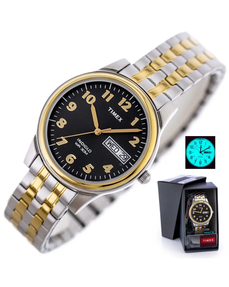 ZEGAREK MĘSKI TIMEX Charles Two-Tone T26481 INDIGLO + BOX
