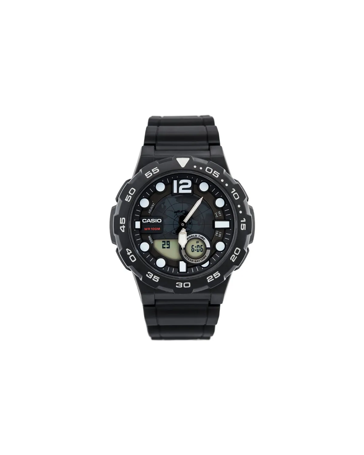 ZEGAREK MĘSKI CASIO AEQ-100W 1AV (zd070a) - WORLD TIME + BOX