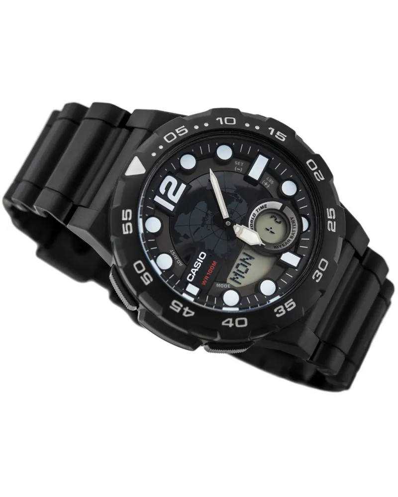 ZEGAREK MĘSKI CASIO AEQ-100W 1AV (zd070a) - WORLD TIME + BOX