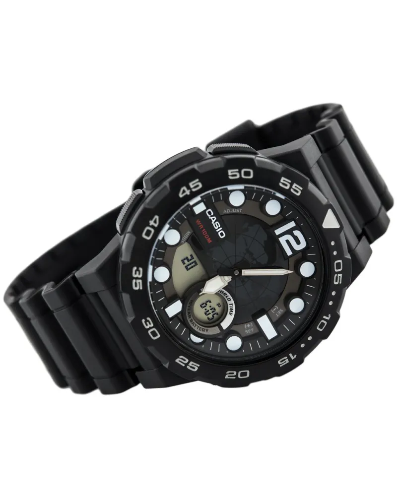 ZEGAREK MĘSKI CASIO AEQ-100W 1AV (zd070a) - WORLD TIME + BOX