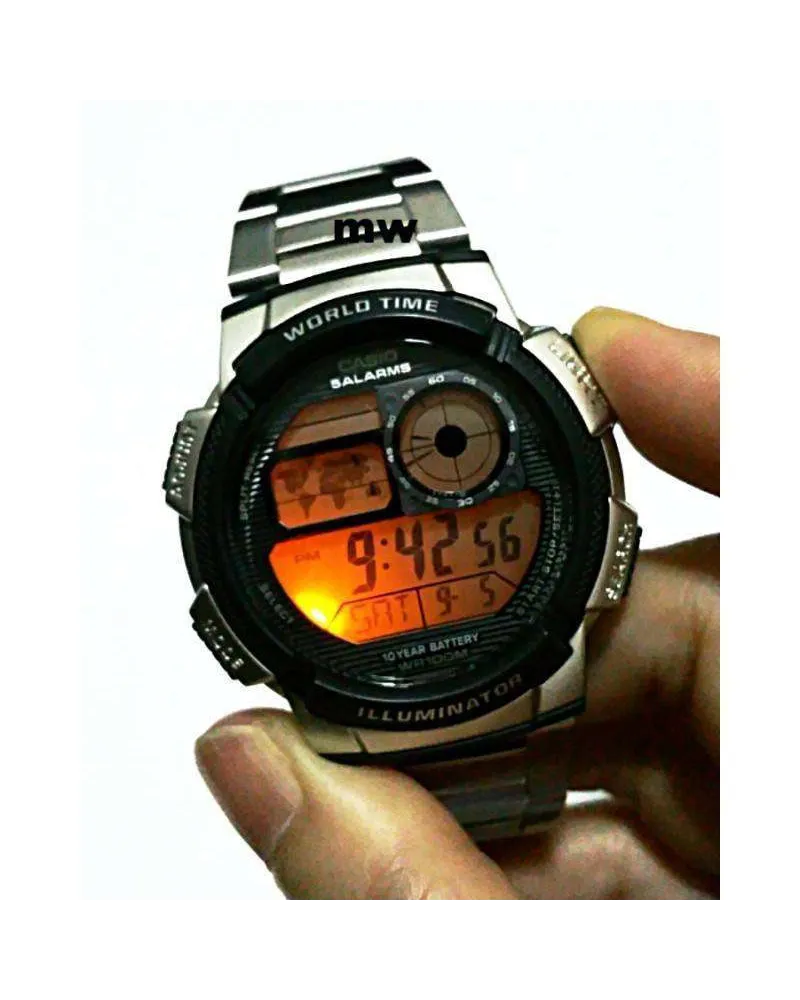 ZEGAREK MĘSKI CASIO AE-1000WD 1A (zd073h) - WORLD TIME + BOX