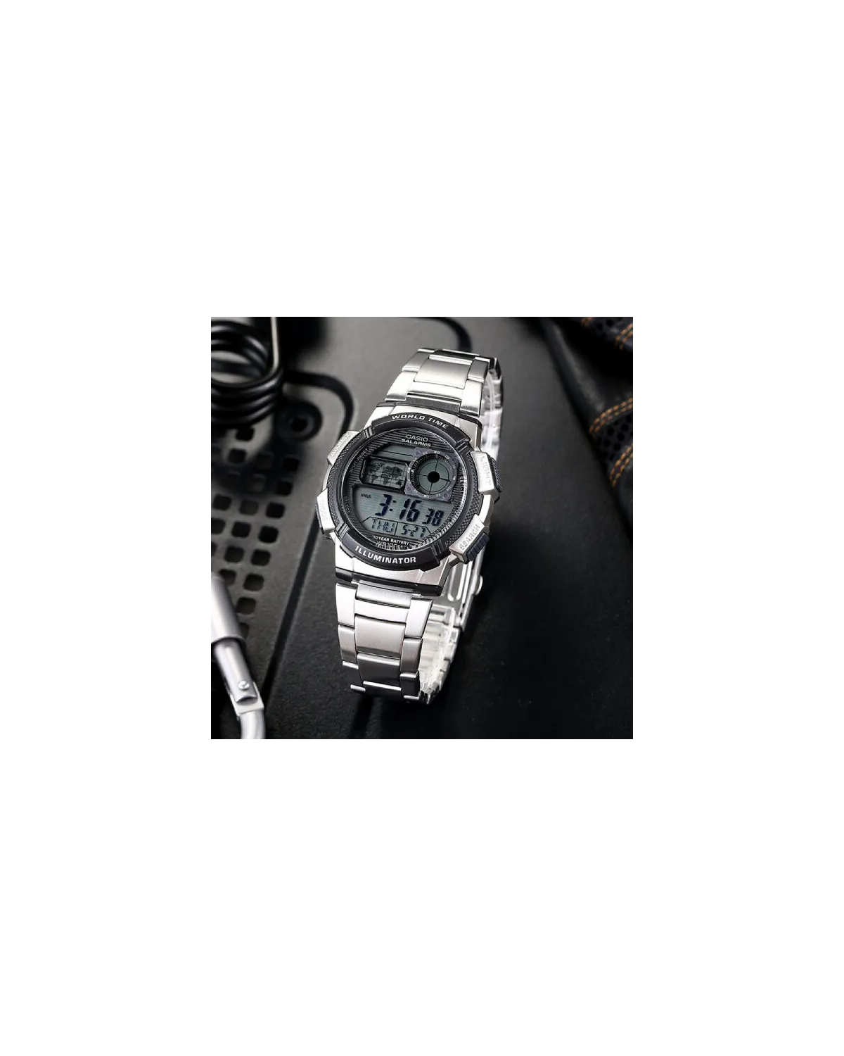 ZEGAREK MĘSKI CASIO AE-1000WD 1A (zd073h) - WORLD TIME + BOX