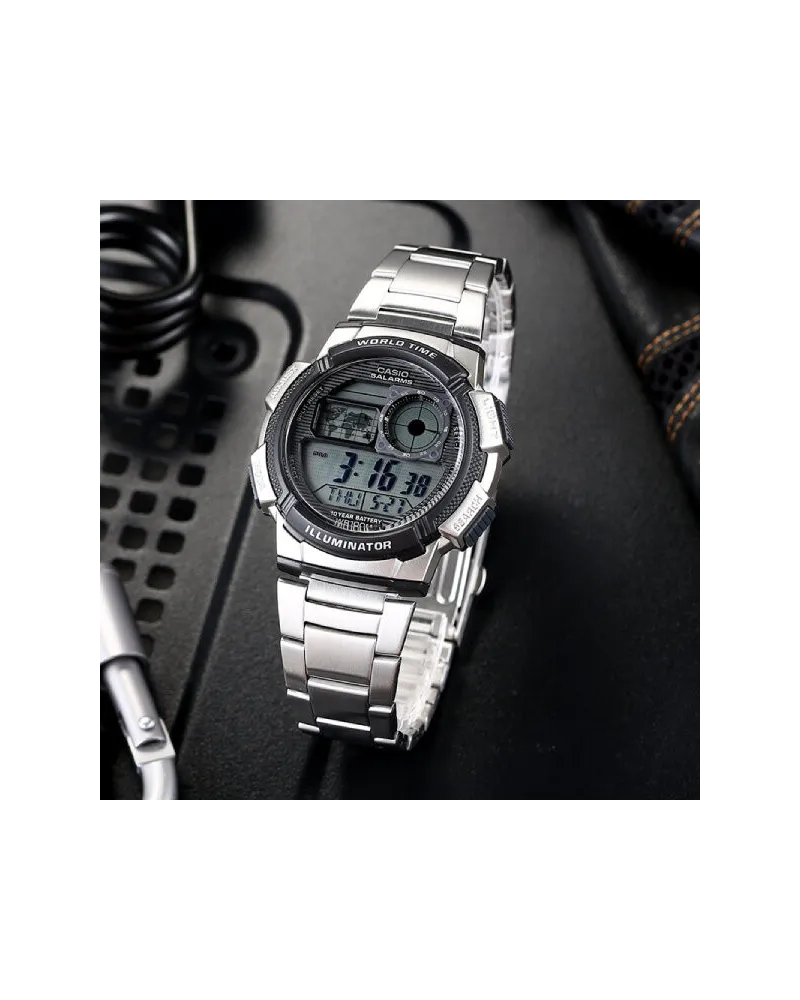 ZEGAREK MĘSKI CASIO AE-1000WD 1A (zd073h) - WORLD TIME + BOX