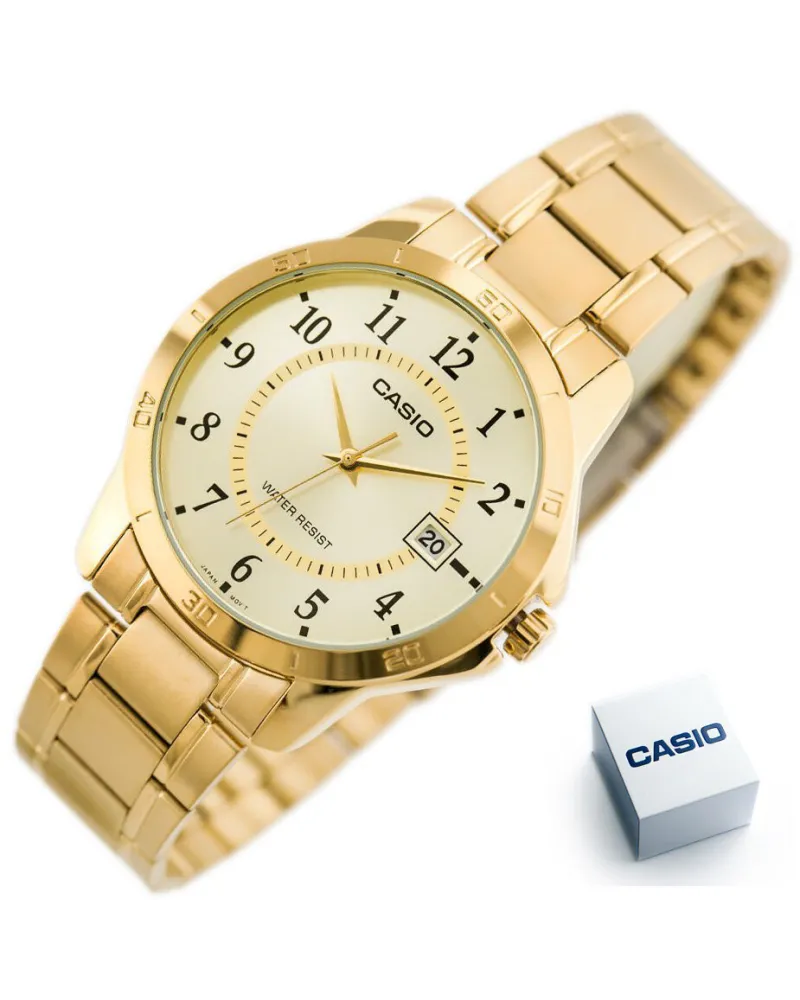 ZŁOTY ZEGAREK MĘSKI CASIO MTP-V004G-9B (zd047a) + BOX ZŁOTY ZEGAREK MĘSKI CASIO MTP-V004G-9B (zd047a) + BOX