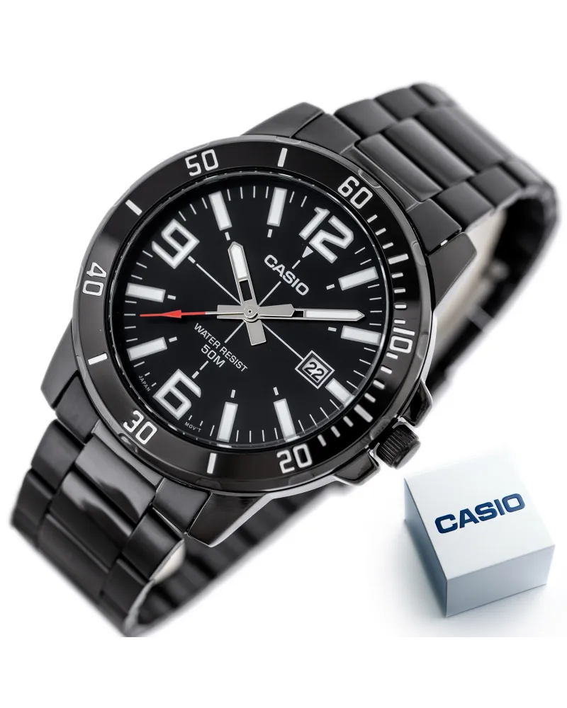 ZEGAREK MĘSKI CASIO MTP-VD01B-1B (zd169e) + BOX