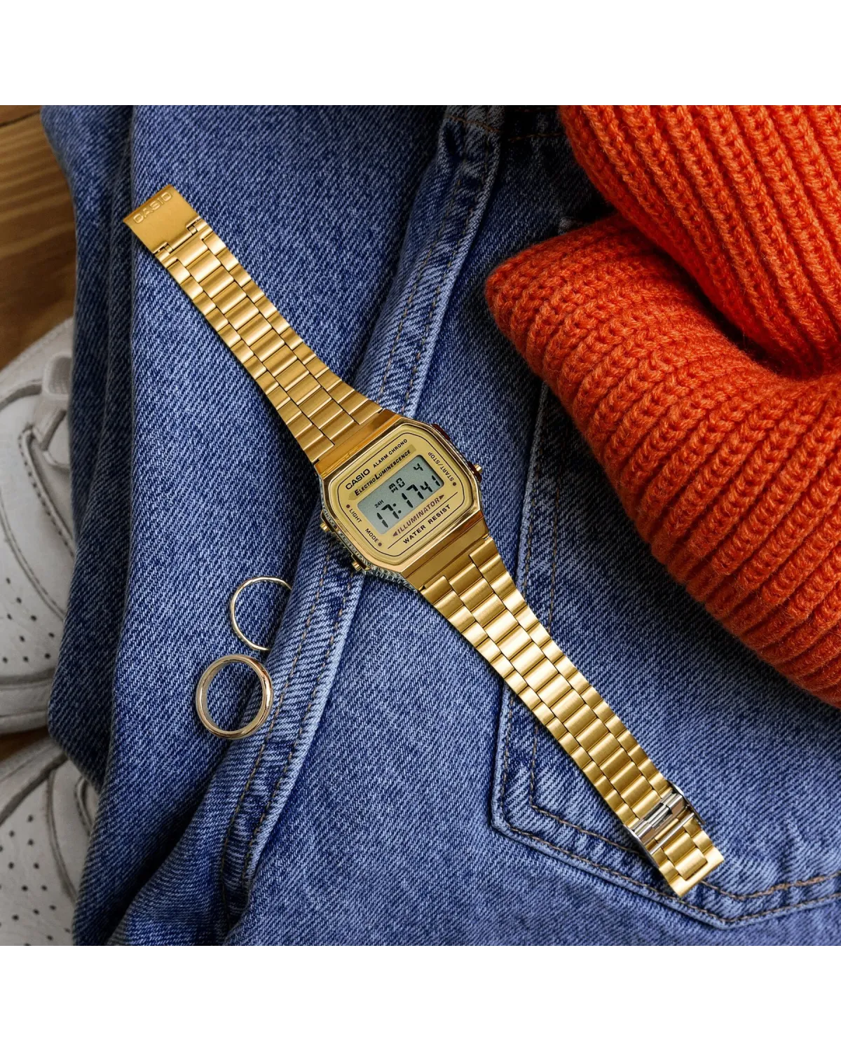 ZEGAREK UNISEX CASIO A168WG-9W (zd088b) - KLASYKA + BOX