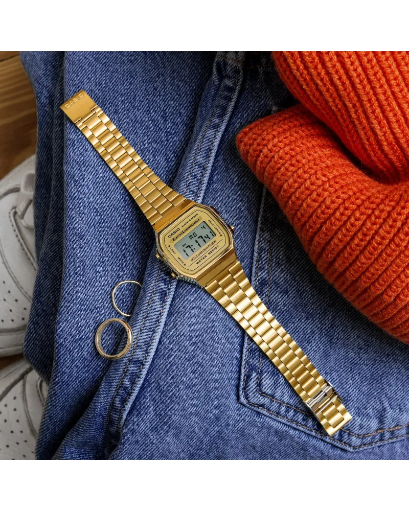 ZEGAREK UNISEX CASIO A168WG-9W (zd088b) - KLASYKA + BOX