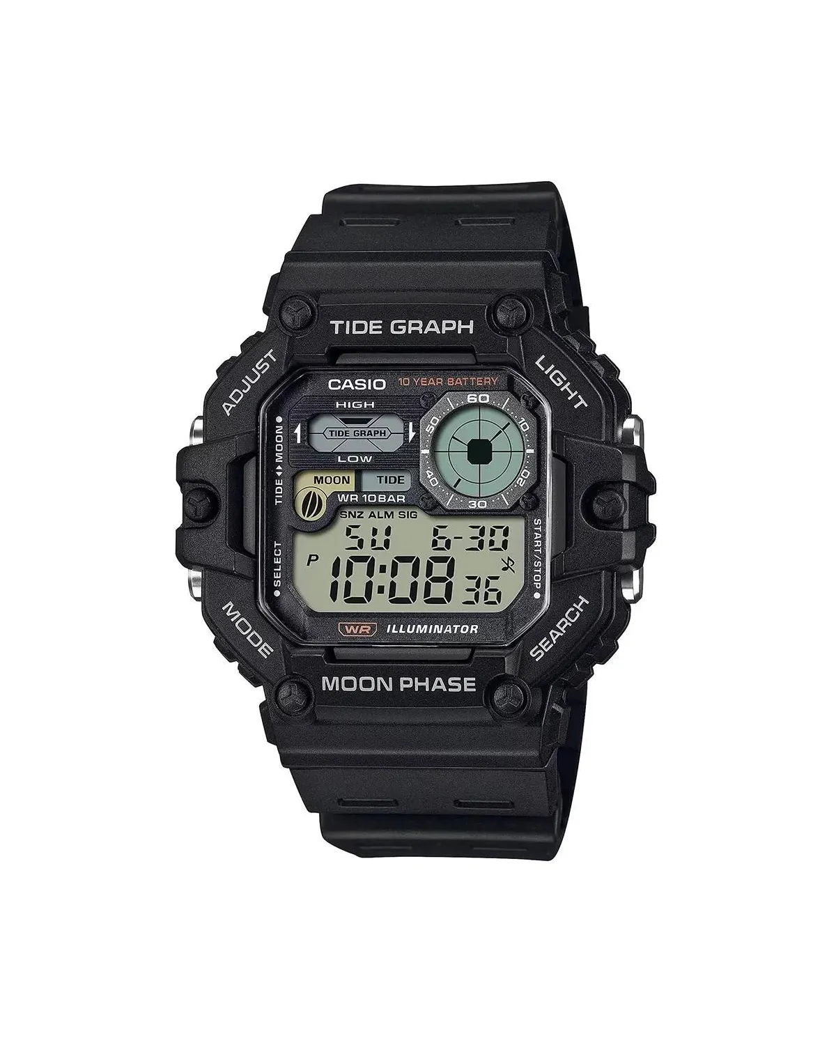 ZEGAREK MĘSKI CASIO Digital Moonphase WS-1700H-1AV + BOX