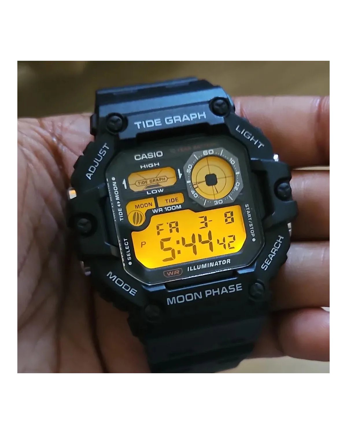 ZEGAREK MĘSKI CASIO Digital Moonphase WS-1700H-1AV + BOX