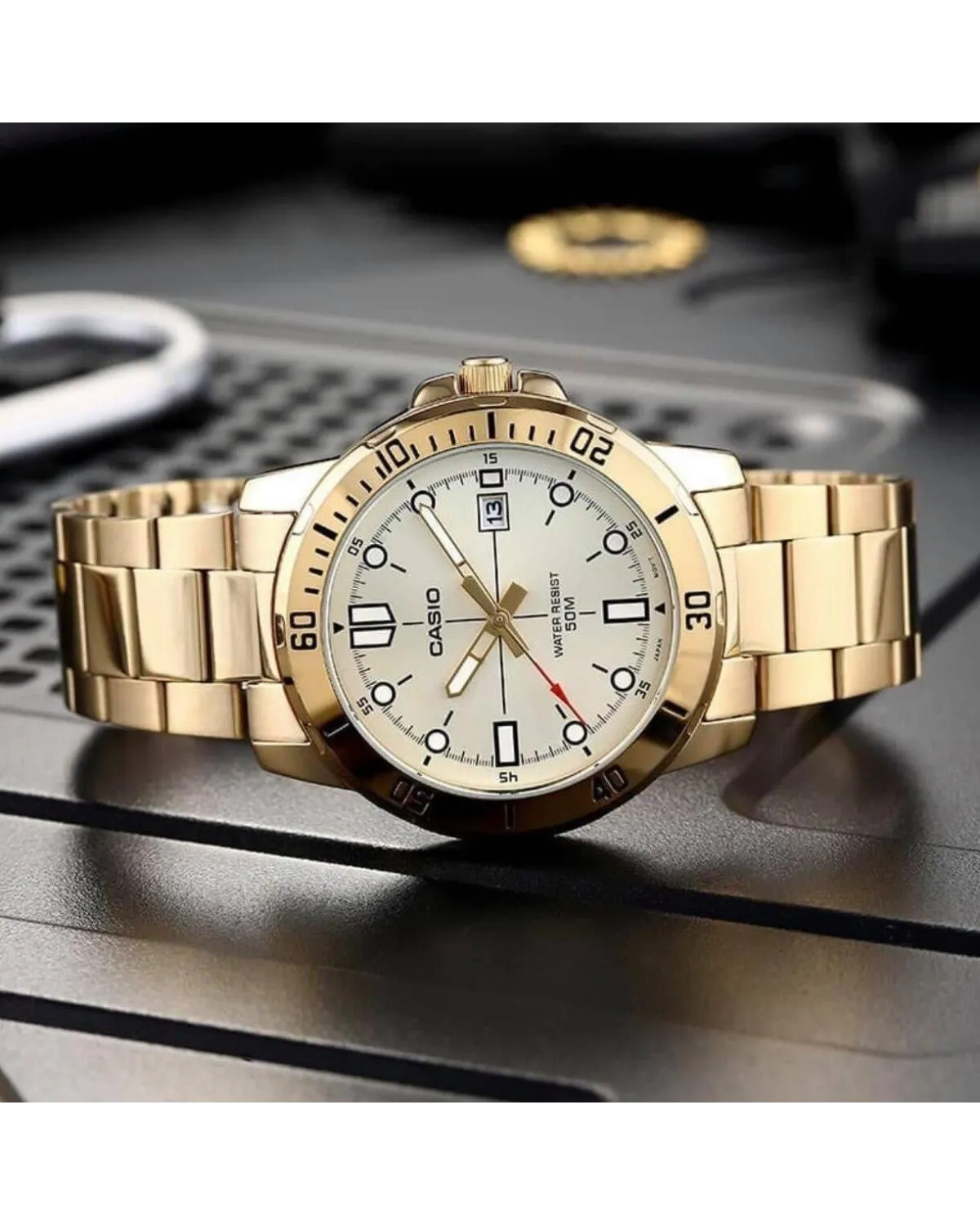 ZEGAREK MĘSKI CASIO MTP-VD01G-9E (zd185d) + BOX