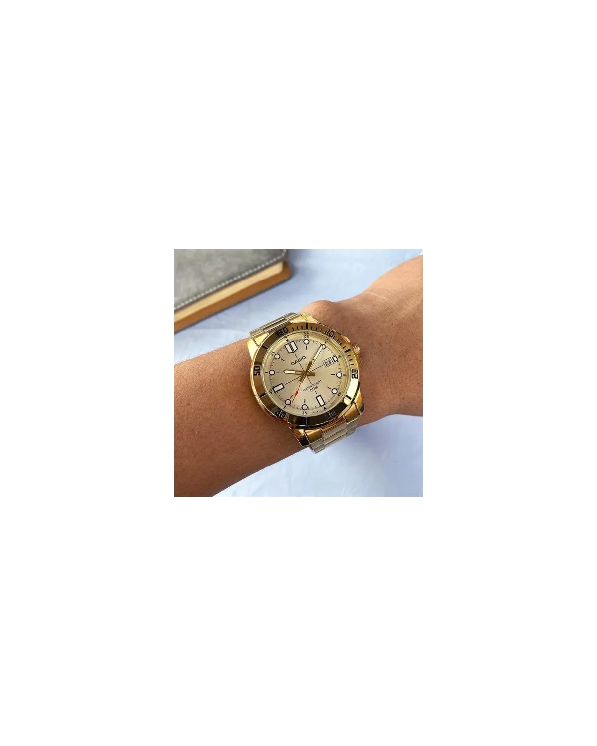 ZEGAREK MĘSKI CASIO MTP-VD01G-9E (zd185d) + BOX
