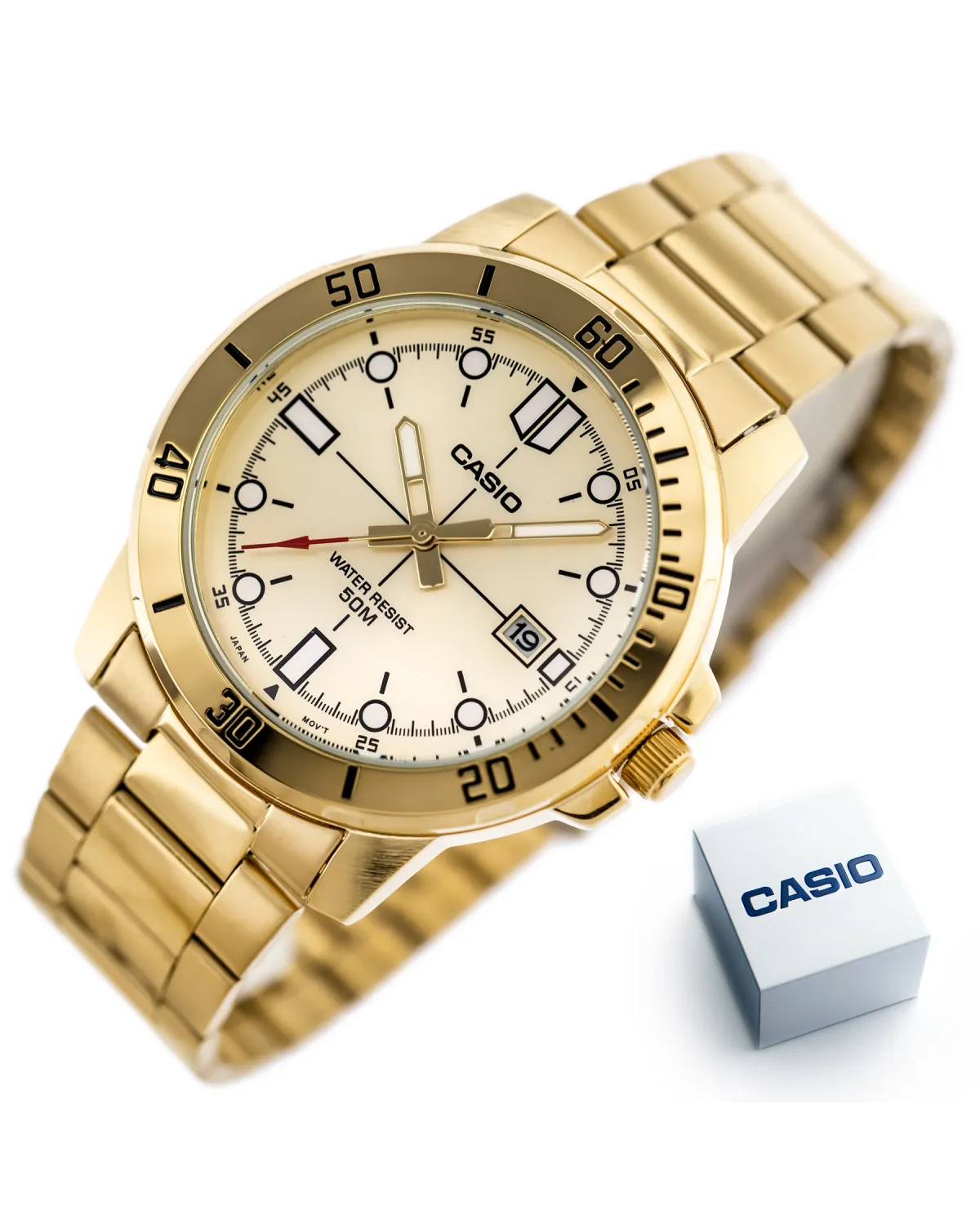 ZEGAREK MĘSKI CASIO MTP-VD01G-9E (zd185d) + BOX