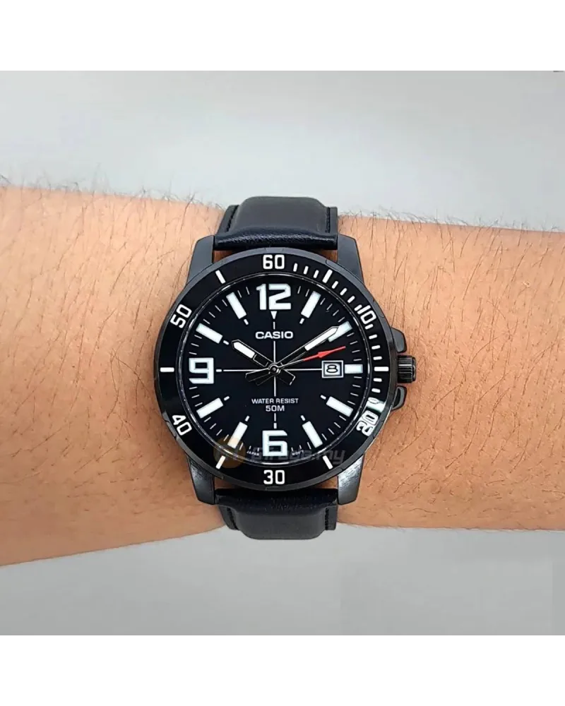 ZEGAREK MĘSKI CASIO MTP-VD01BL-1B (zd169d) + BOX ZEGAREK MĘSKI CASIO MTP-VD01BL-1B (zd169d) + BOX