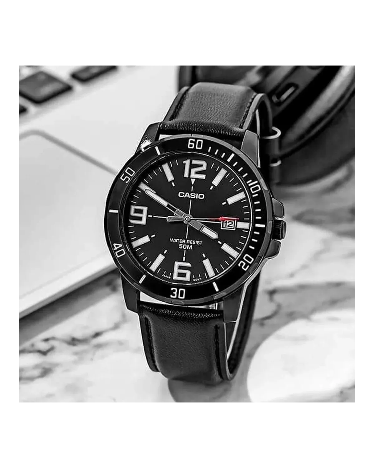 ZEGAREK MĘSKI CASIO MTP-VD01BL-1B (zd169d) + BOX ZEGAREK MĘSKI CASIO MTP-VD01BL-1B (zd169d) + BOX