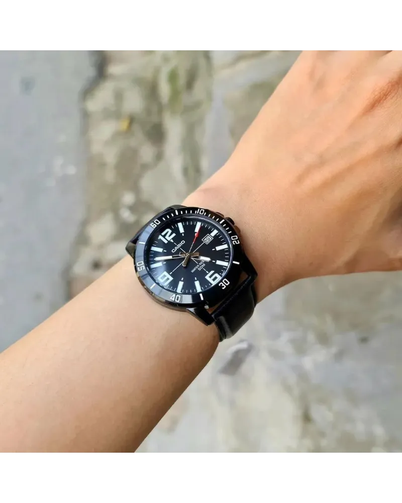 ZEGAREK MĘSKI CASIO MTP-VD01BL-1B (zd169d) + BOX ZEGAREK MĘSKI CASIO MTP-VD01BL-1B (zd169d) + BOX