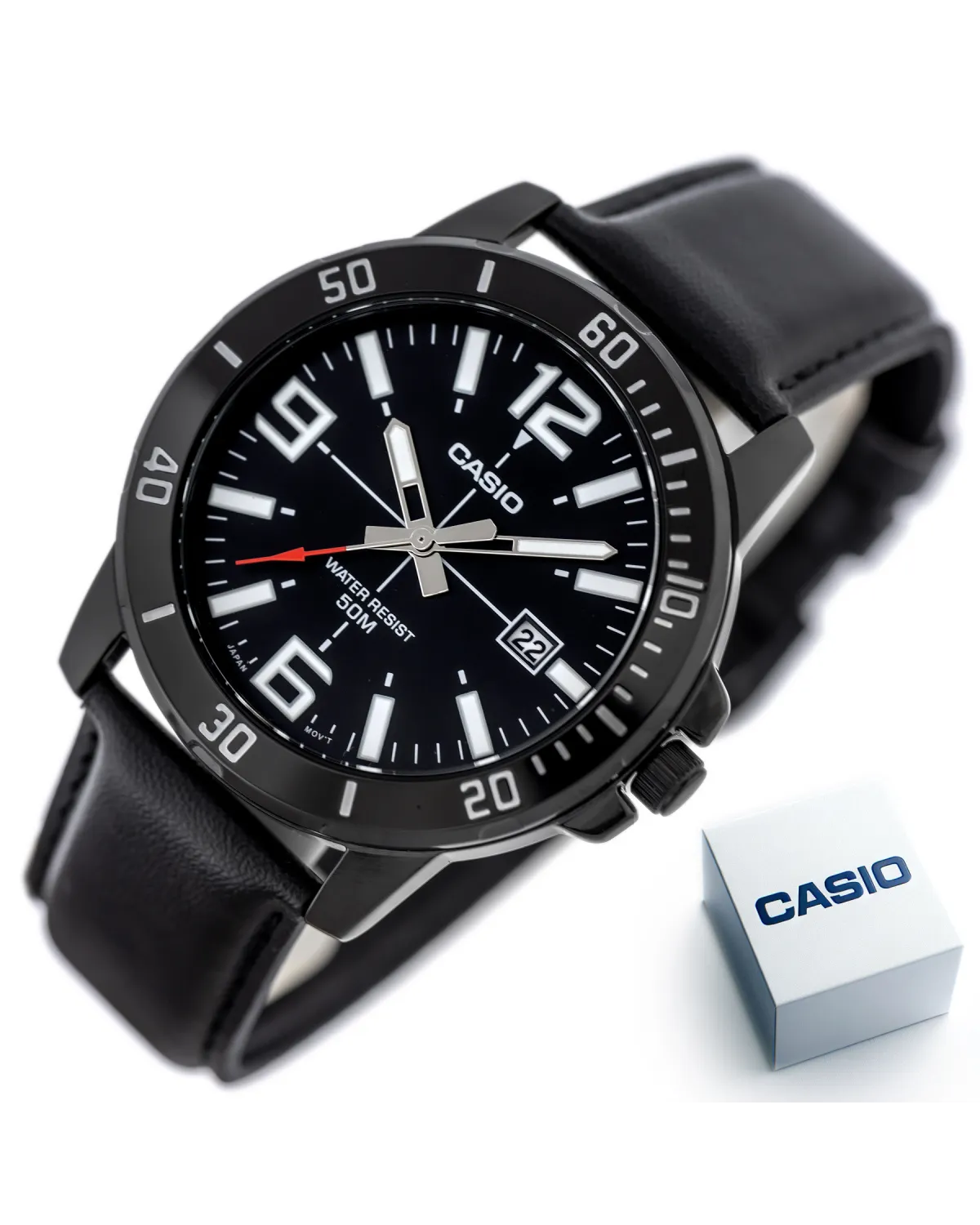 ZEGAREK MĘSKI CASIO MTP-VD01BL-1B (zd169d) + BOX ZEGAREK MĘSKI CASIO MTP-VD01BL-1B (zd169d) + BOX