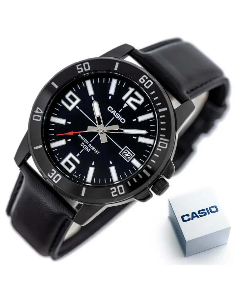 ZEGAREK MĘSKI CASIO MTP-VD01BL-1B (zd169d) + BOX ZEGAREK MĘSKI CASIO MTP-VD01BL-1B (zd169d) + BOX