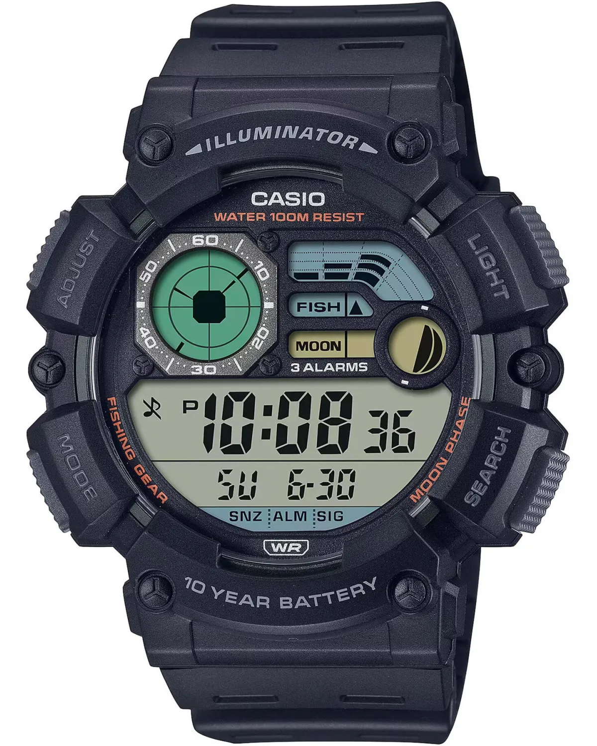 ZEGAREK MĘSKI CASIO Digital Moonphase  WS-1500H-1A + BOX