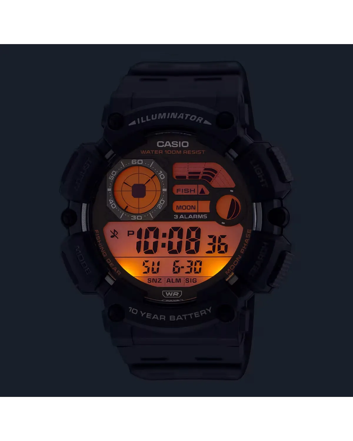 ZEGAREK MĘSKI CASIO Digital Moonphase  WS-1500H-1A + BOX