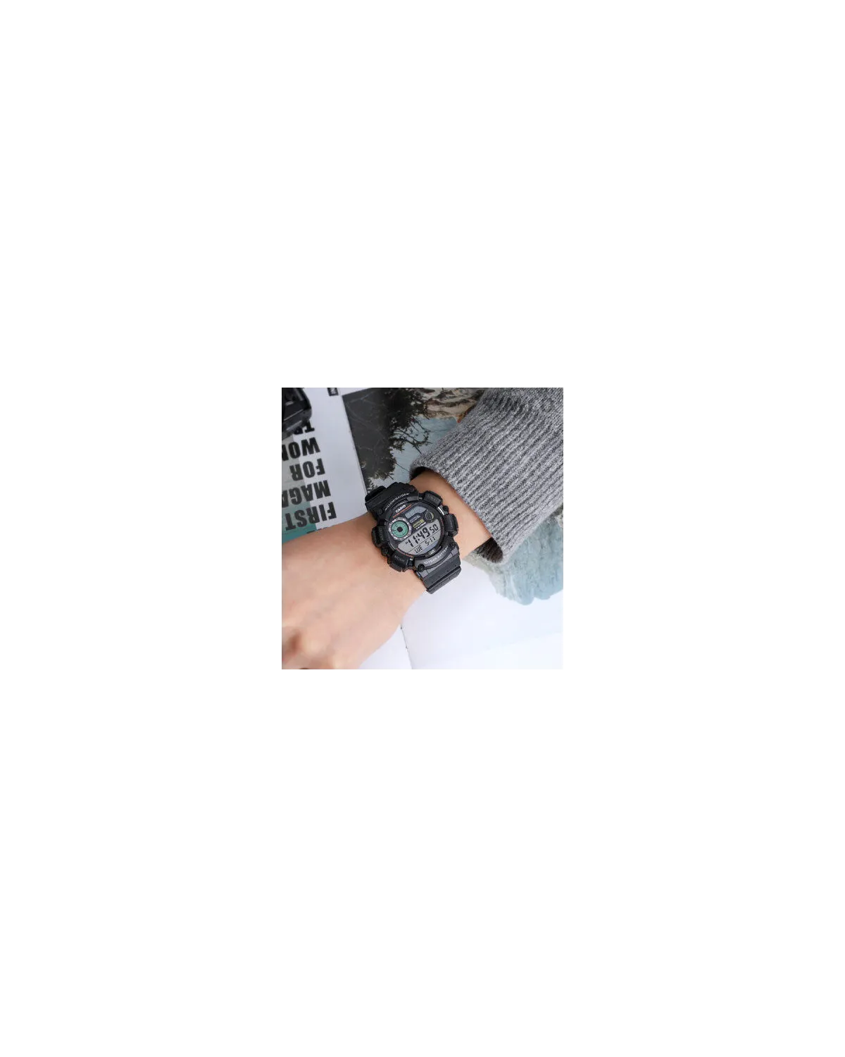ZEGAREK MĘSKI CASIO Digital Moonphase  WS-1500H-1A + BOX