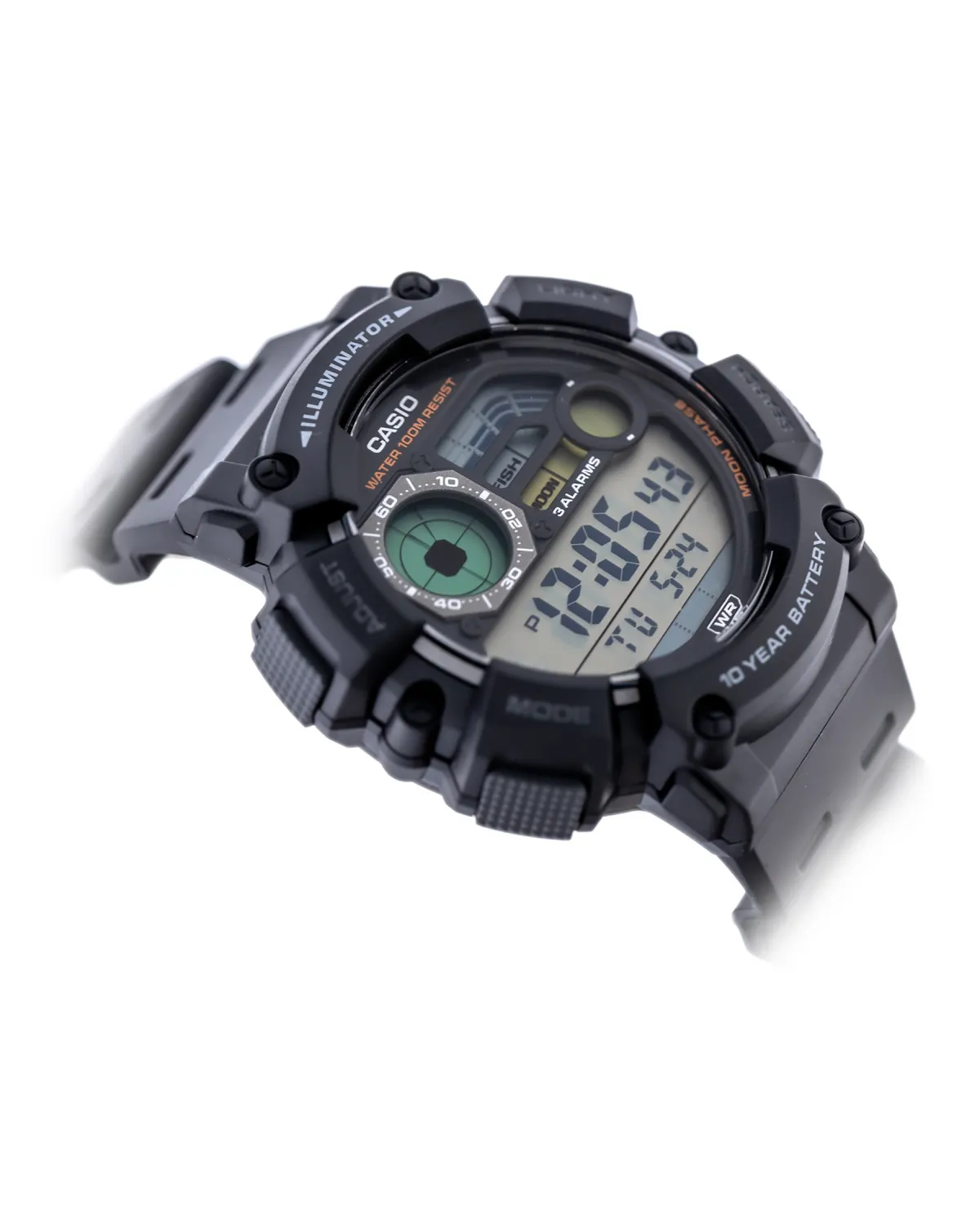 ZEGAREK MĘSKI CASIO Digital Moonphase  WS-1500H-1A + BOX