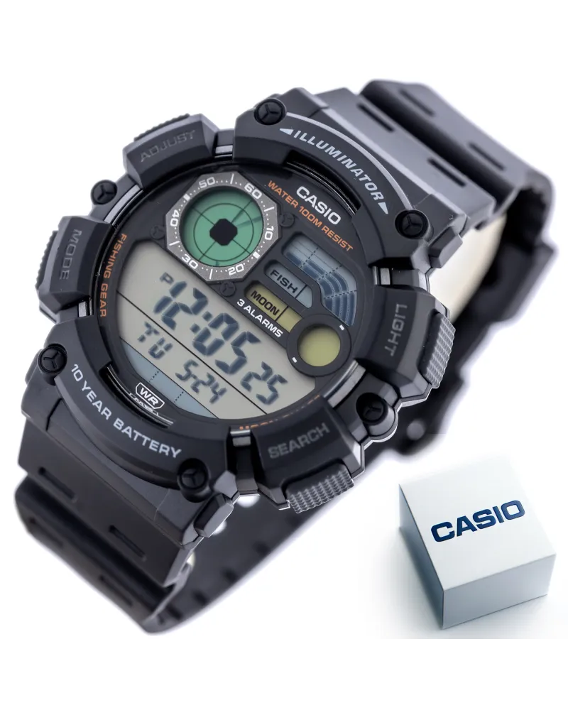 ZEGAREK MĘSKI CASIO Digital Moonphase  WS-1500H-1A + BOX