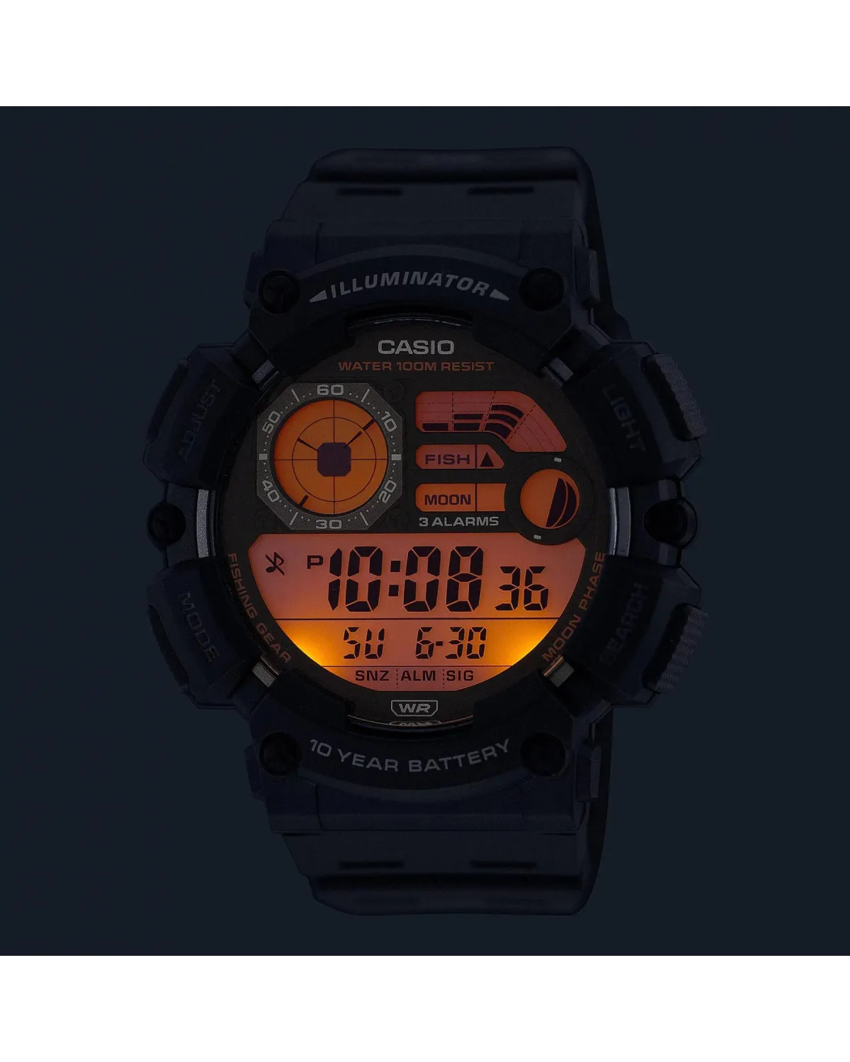 ZEGAREK MĘSKI CASIO Digital Moonphase WS-1500H-2AVEF + BOX