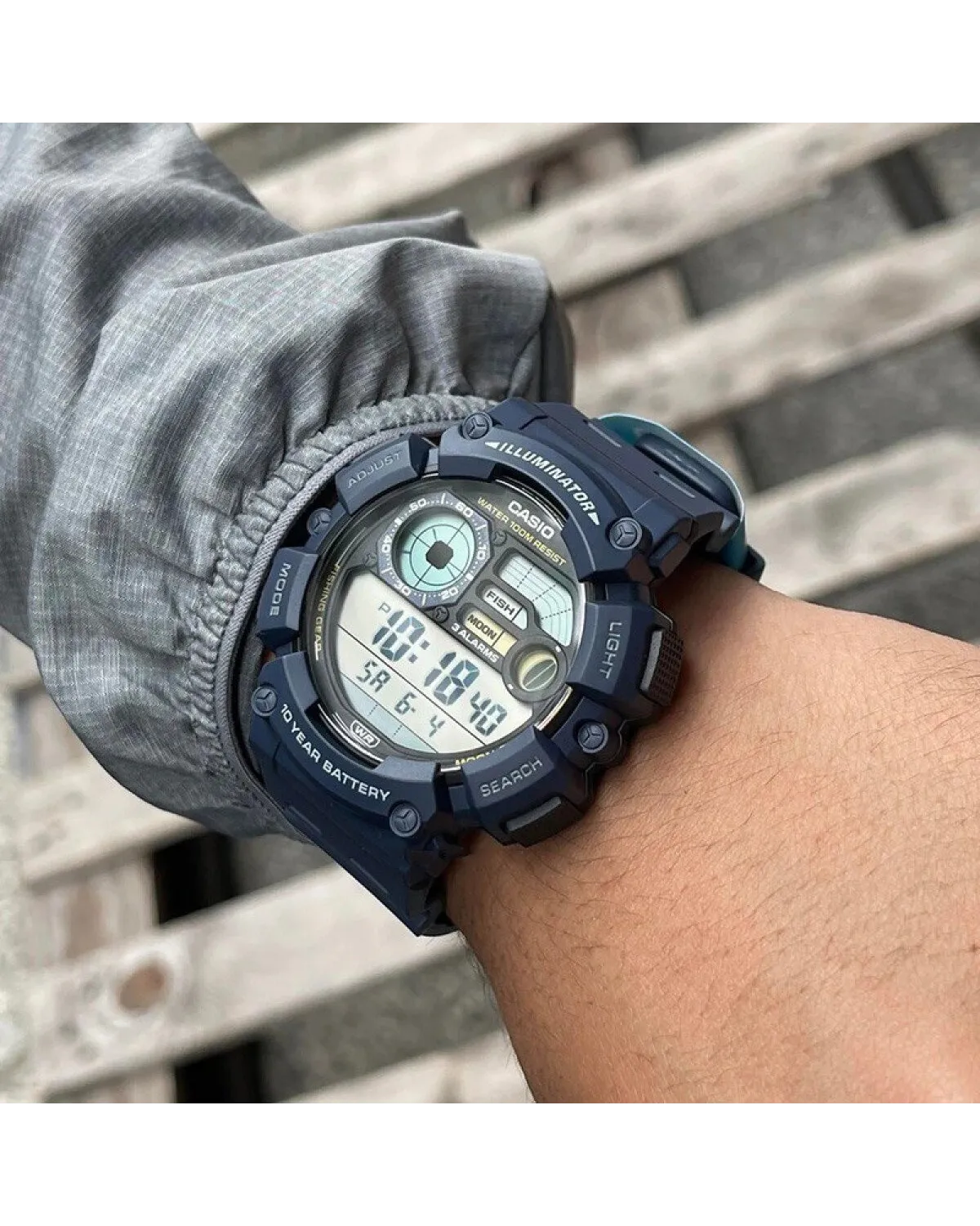 ZEGAREK MĘSKI CASIO Digital Moonphase WS-1500H-2AVEF + BOX