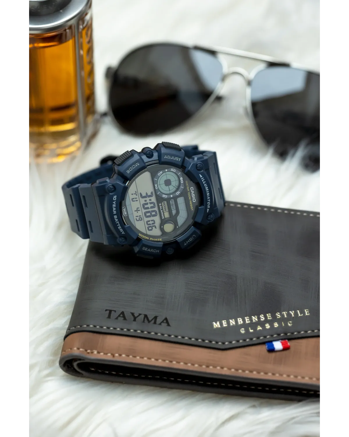 ZEGAREK MĘSKI CASIO Digital Moonphase WS-1500H-2AVEF + BOX