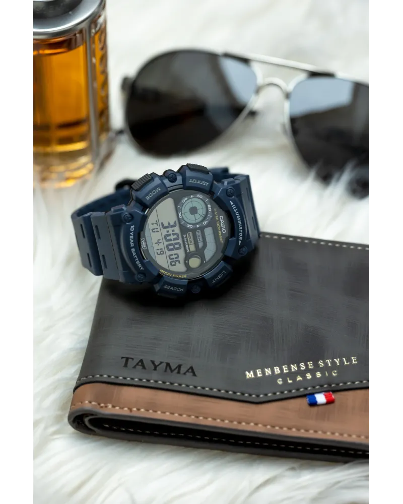 ZEGAREK MĘSKI CASIO Digital Moonphase WS-1500H-2AVEF + BOX