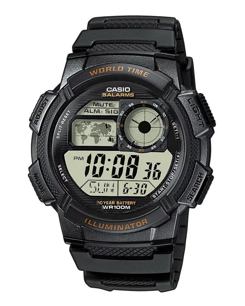 ZEGAREK MĘSKI CASIO AE-1000W-1AV - WORLD TIME + BOX ZEGAREK MĘSKI CASIO AE-1000W-1AV - WORLD TIME + BOX