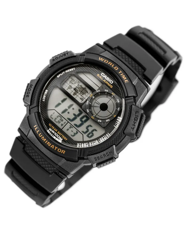 ZEGAREK MĘSKI CASIO AE-1000W-1AV - WORLD TIME + BOX ZEGAREK MĘSKI CASIO AE-1000W-1AV - WORLD TIME + BOX