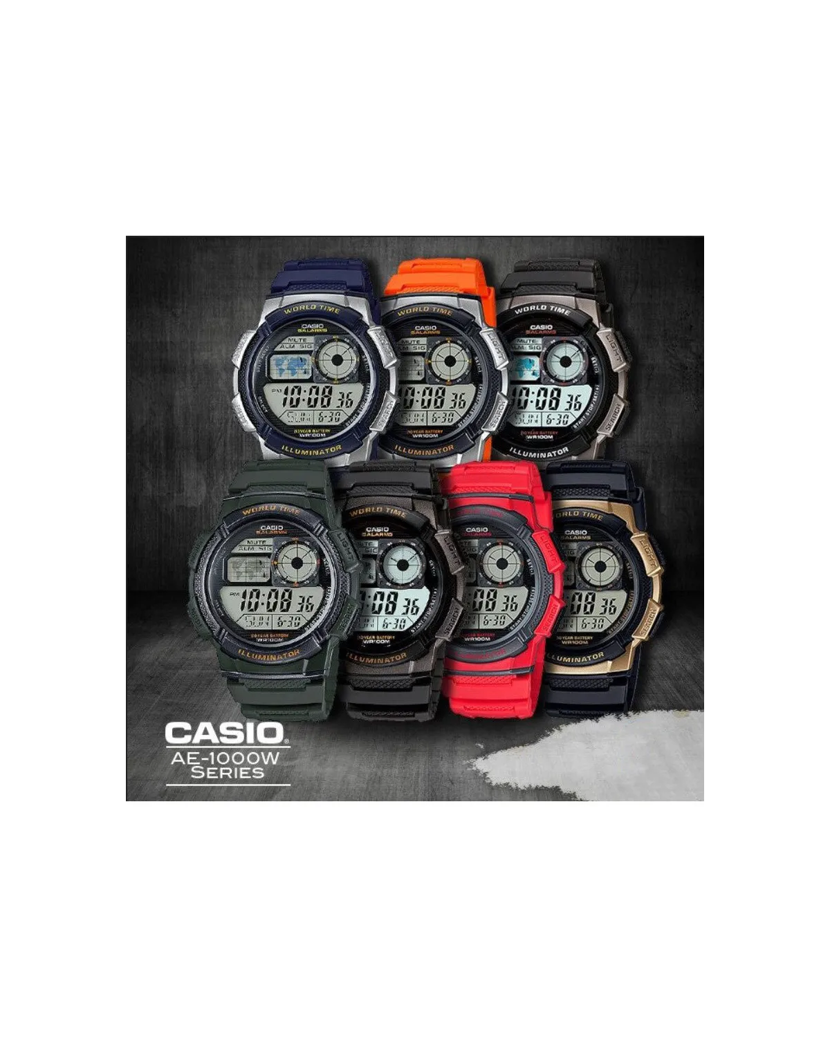ZEGAREK MĘSKI CASIO AE-1000W-1AV - WORLD TIME + BOX ZEGAREK MĘSKI CASIO AE-1000W-1AV - WORLD TIME + BOX