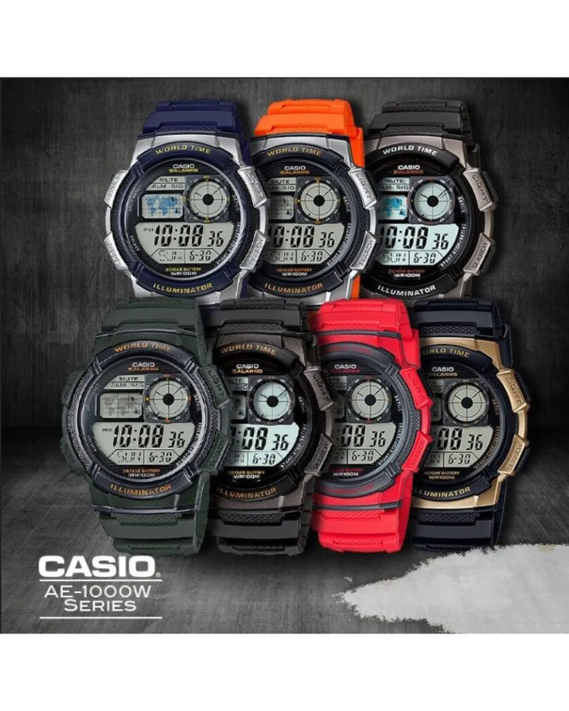 ZEGAREK MĘSKI CASIO AE-1000W 4AV (zd073c) - WORLD TIME + BOX