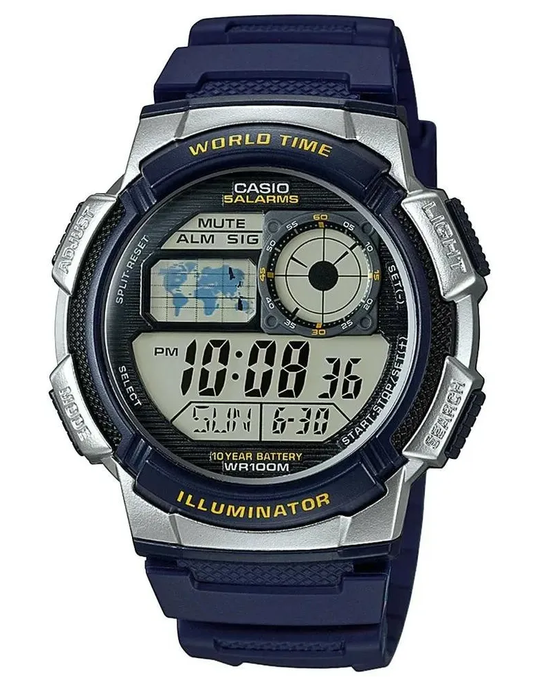 ZEGAREK MĘSKI CASIO AE-1000W 2AV (zd073e) - WORLD TIME + BOX ZEGAREK MĘSKI CASIO AE-1000W 2AV (zd073e) - WORLD TIME + BOX