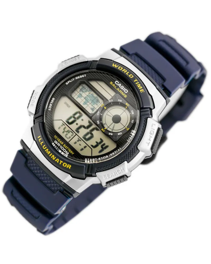 ZEGAREK MĘSKI CASIO AE-1000W 2AV (zd073e) - WORLD TIME + BOX ZEGAREK MĘSKI CASIO AE-1000W 2AV (zd073e) - WORLD TIME + BOX