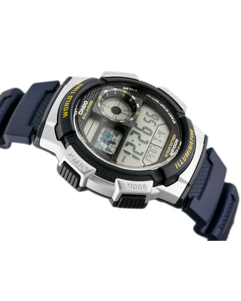 ZEGAREK MĘSKI CASIO AE-1000W 2AV (zd073e) - WORLD TIME + BOX ZEGAREK MĘSKI CASIO AE-1000W 2AV (zd073e) - WORLD TIME + BOX