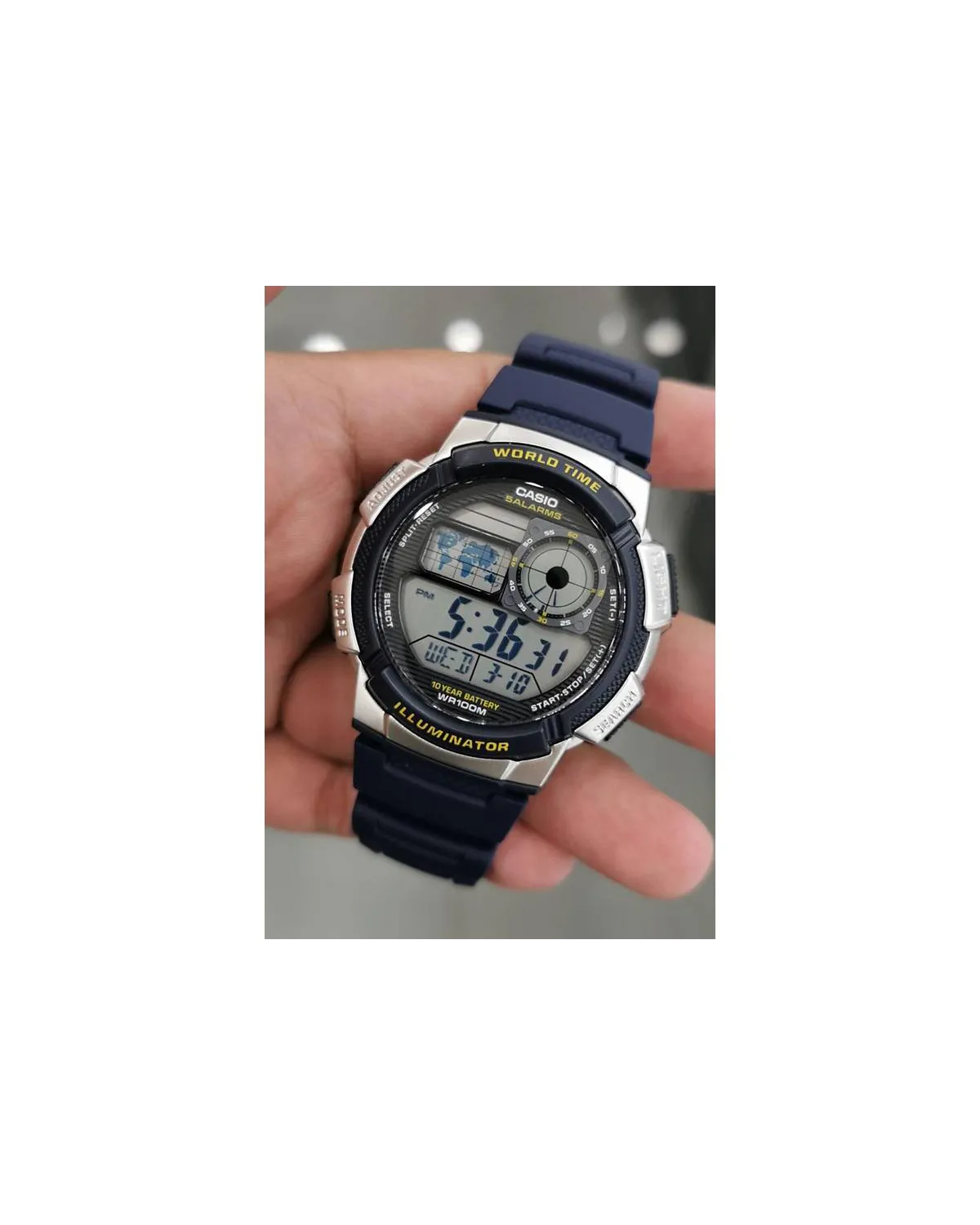 ZEGAREK MĘSKI CASIO AE-1000W 2AV (zd073e) - WORLD TIME + BOX ZEGAREK MĘSKI CASIO AE-1000W 2AV (zd073e) - WORLD TIME + BOX