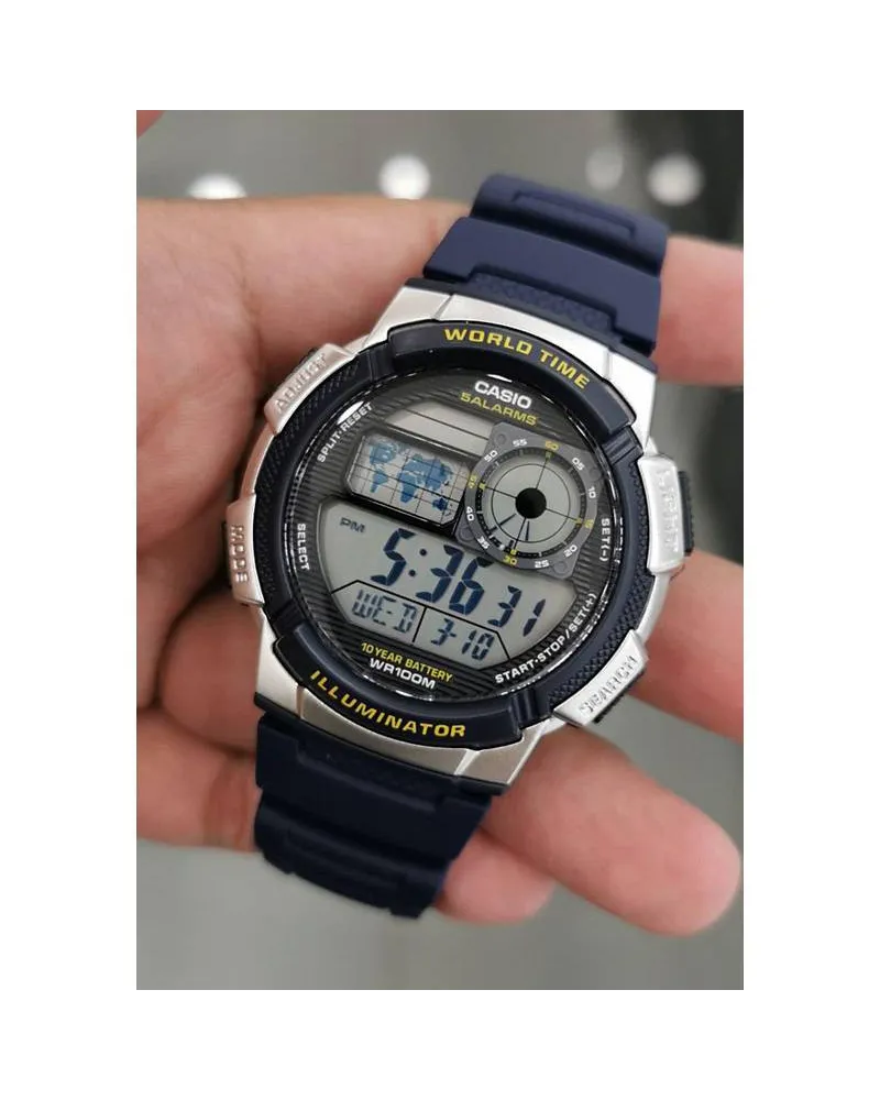 ZEGAREK MĘSKI CASIO AE-1000W 2AV (zd073e) - WORLD TIME + BOX ZEGAREK MĘSKI CASIO AE-1000W 2AV (zd073e) - WORLD TIME + BOX