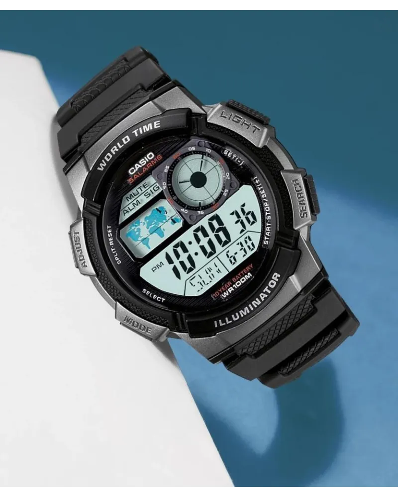 ZEGAREK MĘSKI CASIO AE-1000W 1BVDF (zd073g) - WORLD TIME + BOX