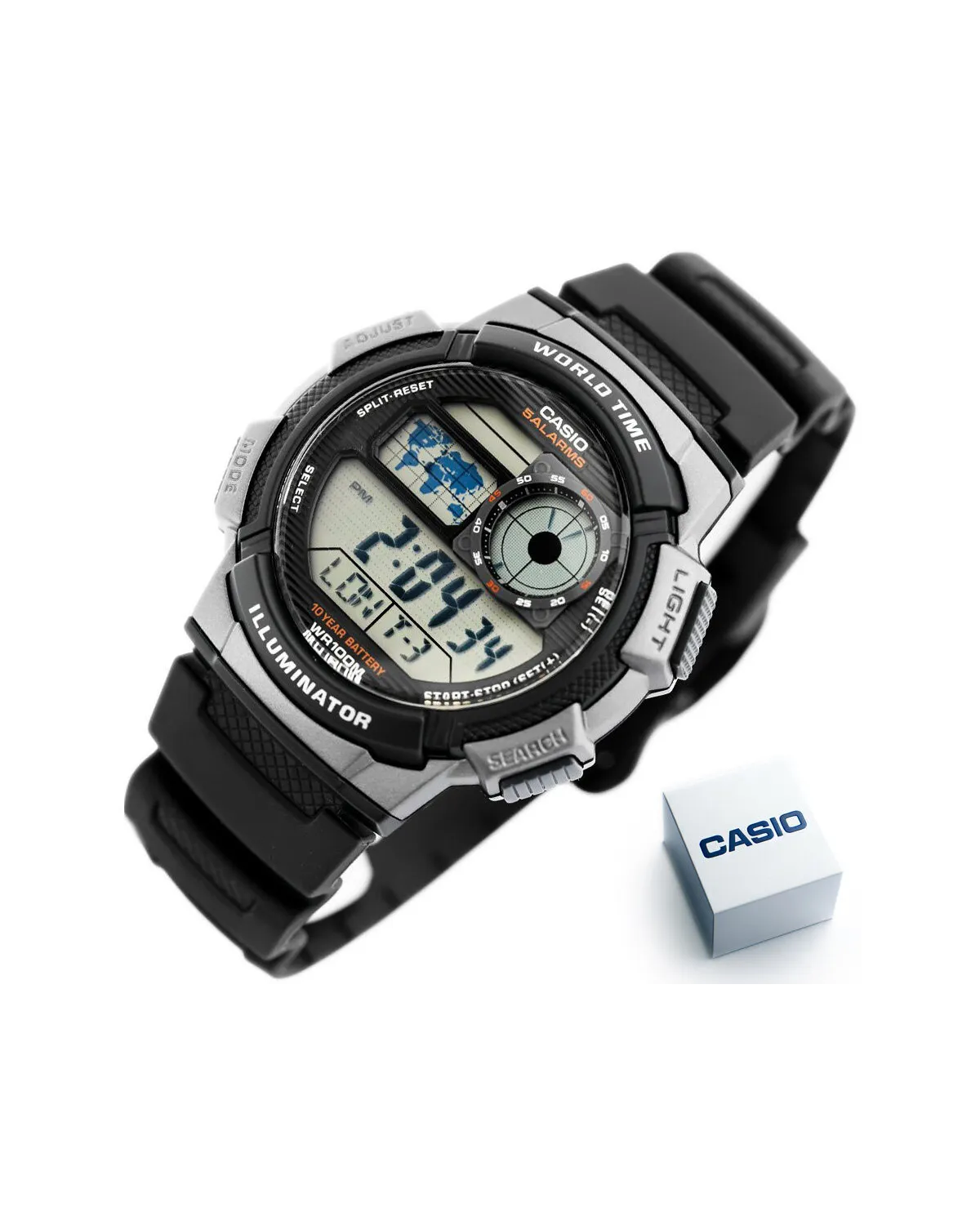 ZEGAREK MĘSKI CASIO AE-1000W 1BVDF (zd073g) - WORLD TIME + BOX