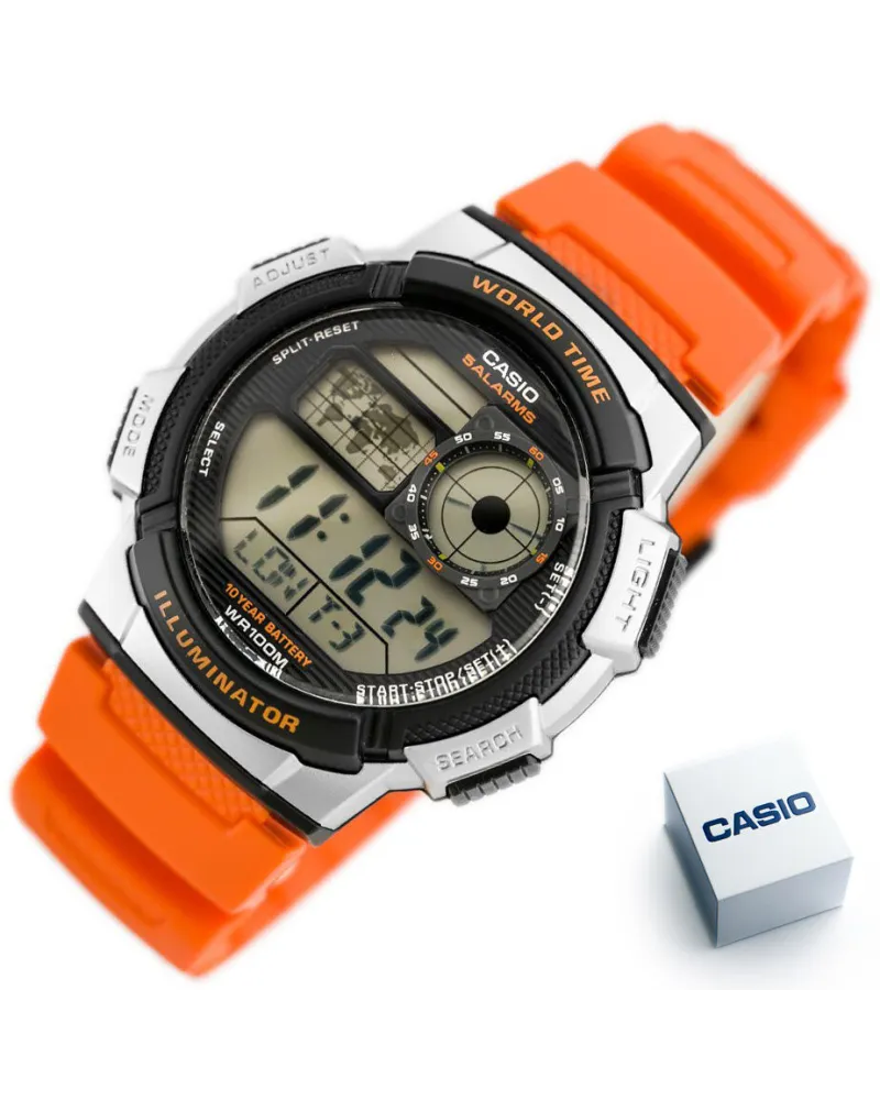 ZEGAREK MĘSKI CASIO AE-1000W 4BV (zd073d) - WORLD TIME + BOX ZEGAREK MĘSKI CASIO AE-1000W 4BV (zd073d) - WORLD TIME + BOX