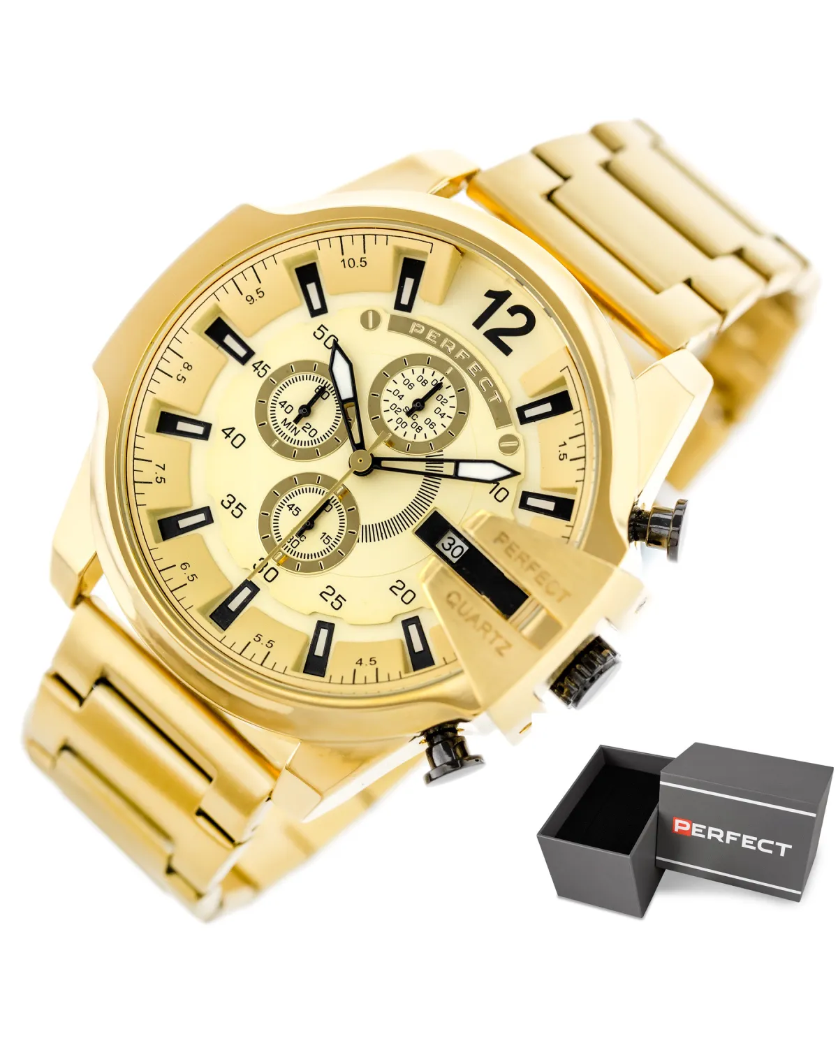 ZEGAREK MĘSKI PERFECT M513CH-05 - CHRONOGRAF (zp387d) + BOX