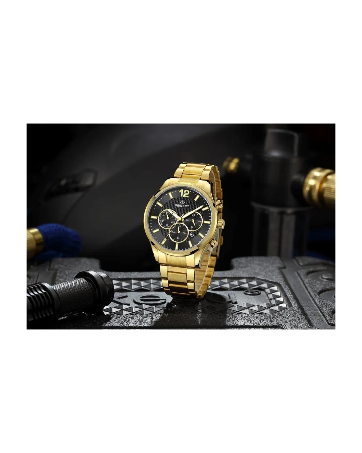 ZEGAREK MĘSKI PERFECT CH01M - CHRONOGRAF (zp355g) + BOX ZEGAREK MĘSKI PERFECT CH01M - CHRONOGRAF (zp355g) + BOX