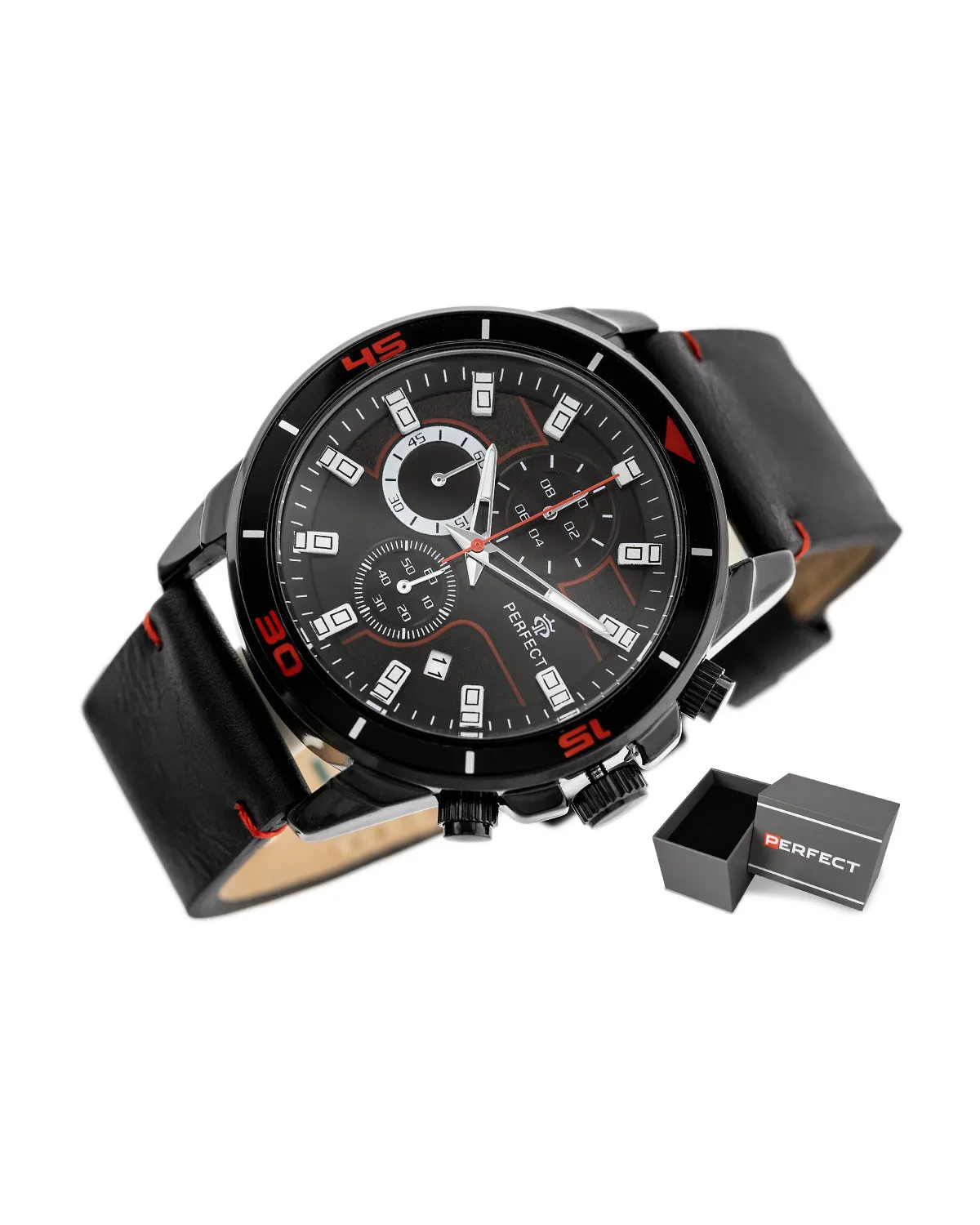 ZEGAREK MĘSKI PERFECT CH02L - CHRONOGRAF (zp351d) + BOX ZEGAREK MĘSKI PERFECT CH02L - CHRONOGRAF (zp351d) + BOX