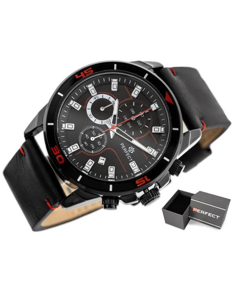 ZEGAREK MĘSKI PERFECT CH02L - CHRONOGRAF (zp351d) + BOX ZEGAREK MĘSKI PERFECT CH02L - CHRONOGRAF (zp351d) + BOX