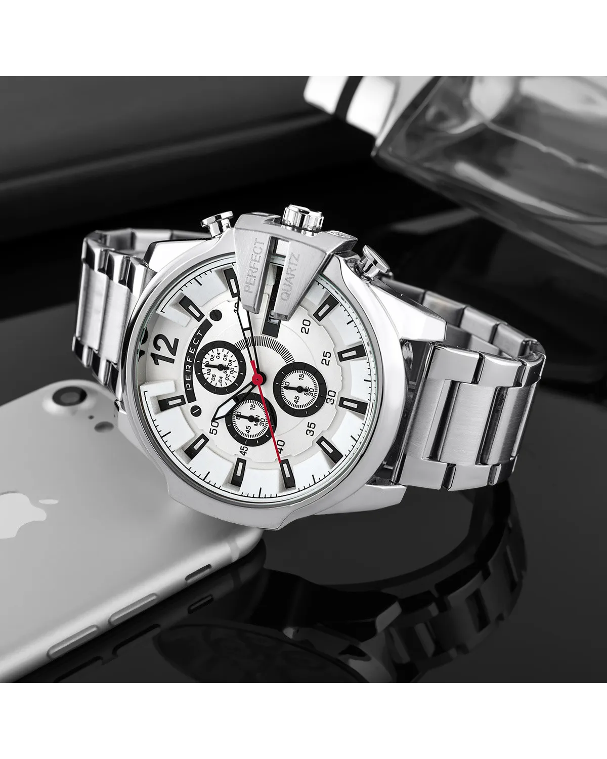 ZEGAREK MĘSKI PERFECT M513CH-01 - CHRONOGRAF (zp387b) + BOX