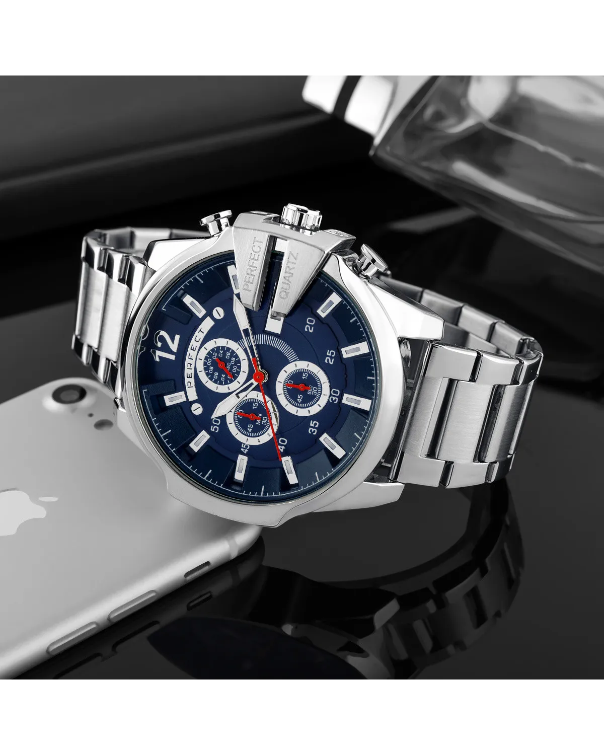 ZEGAREK MĘSKI PERFECT M513CH-04 - CHRONOGRAF (zp387d) + BOX