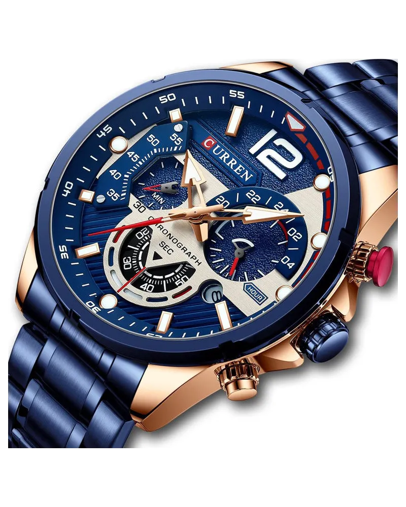 ZEGAREK MĘSKI CURREN 8395 (zc019e) - CHRONOGRAF