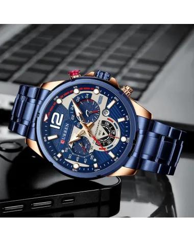 ZEGAREK MĘSKI CURREN 8395 (zc019e) - CHRONOGRAF